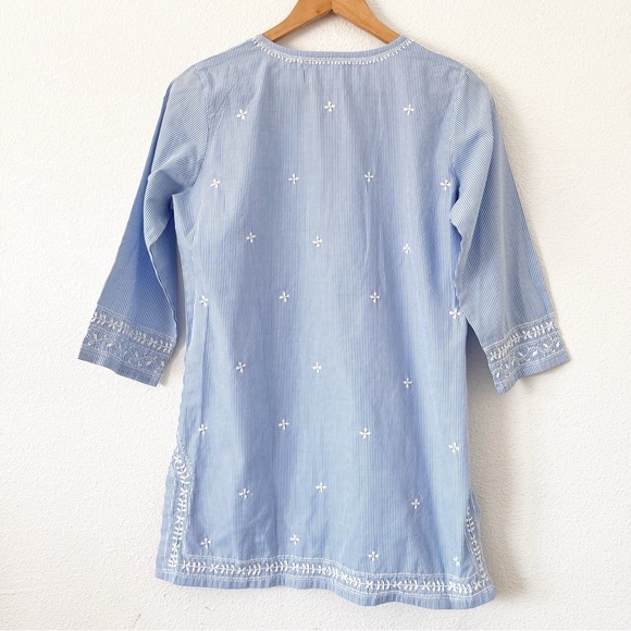 Gretchen Scott Designs The Brooks Tunic in Blue and White - Picture 7 of 9